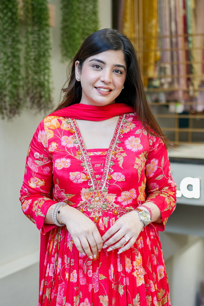 Ruhani Floral Anarkali Set