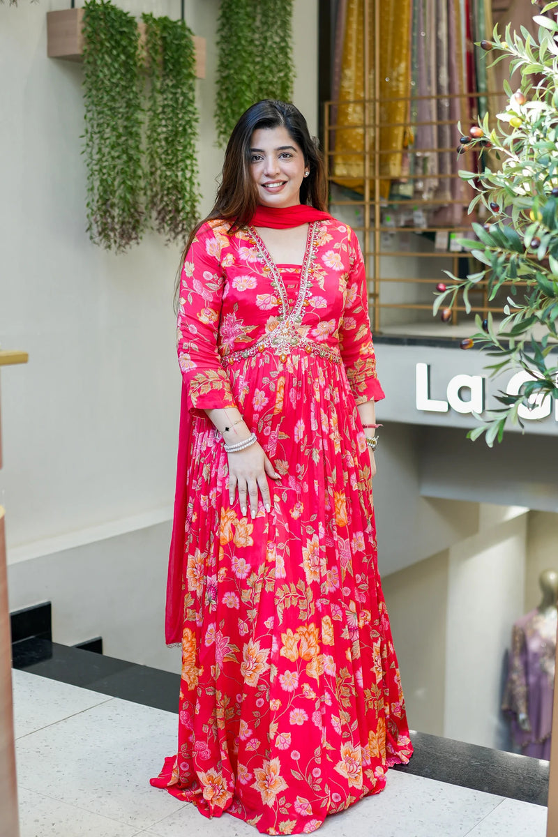 Ruhani Floral Anarkali Set