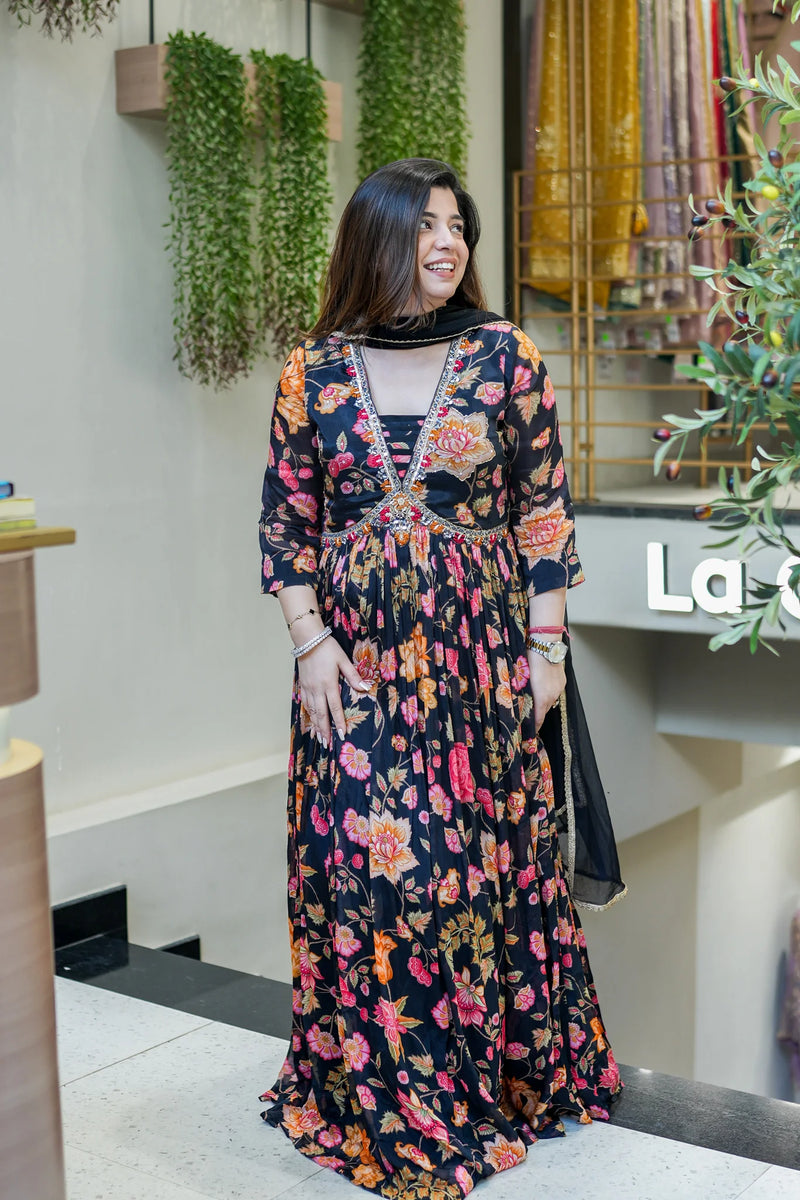 Ruhani Floral Anarkali Set