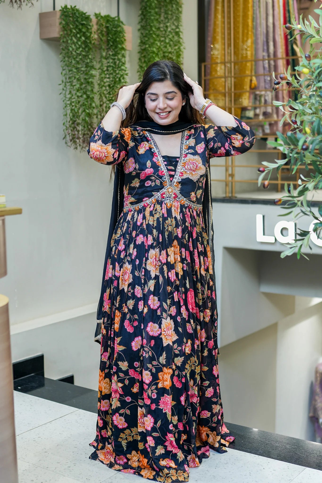 Ruhani Floral Anarkali Set