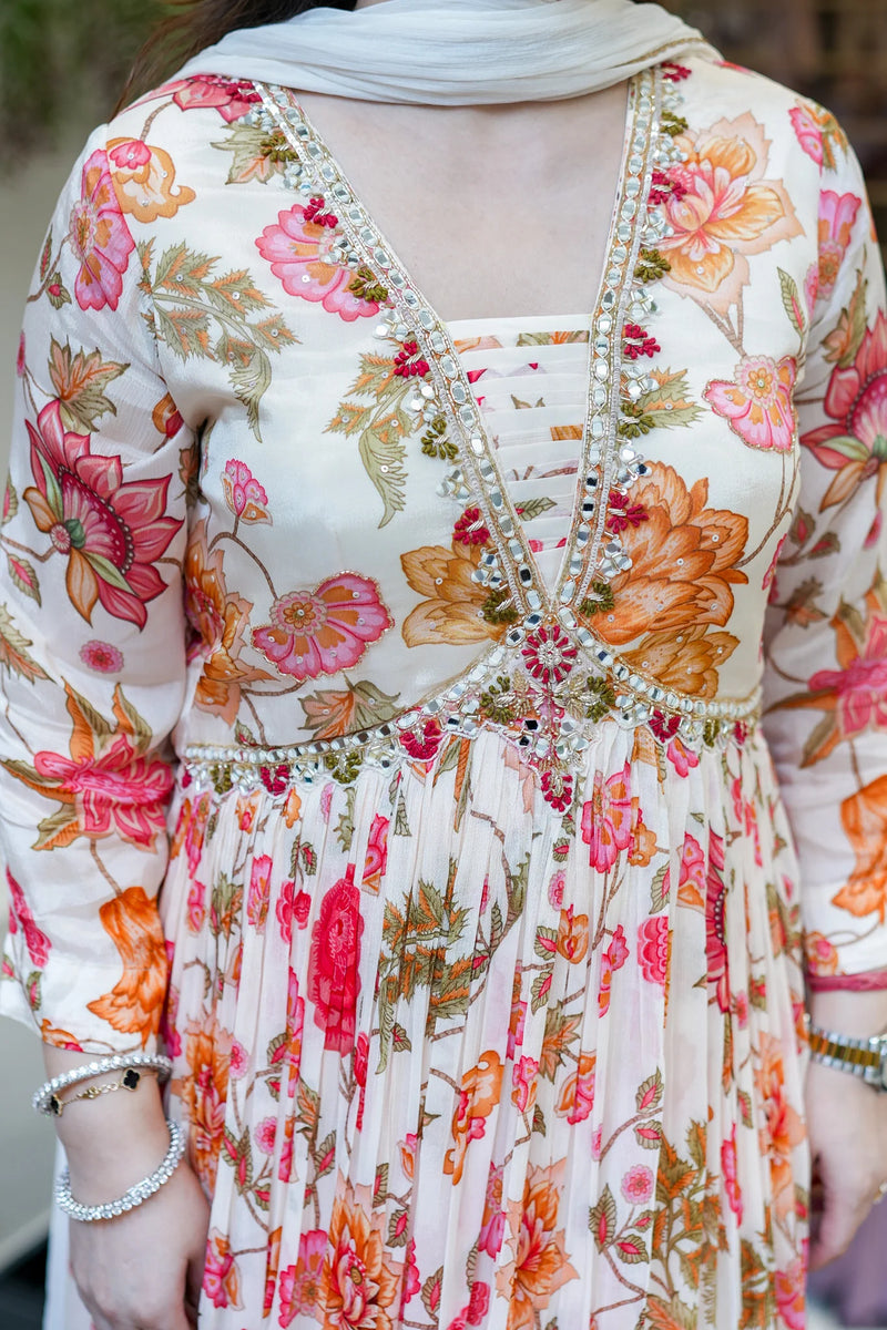 Ruhani Floral Anarkali Set