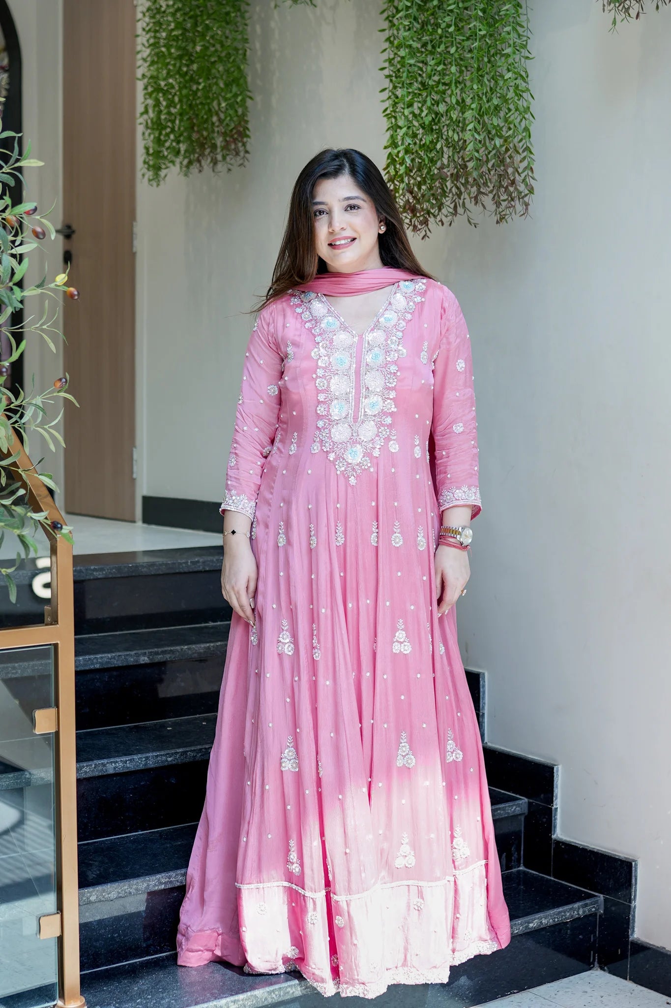 Saniah Embroidered Anarkali Set