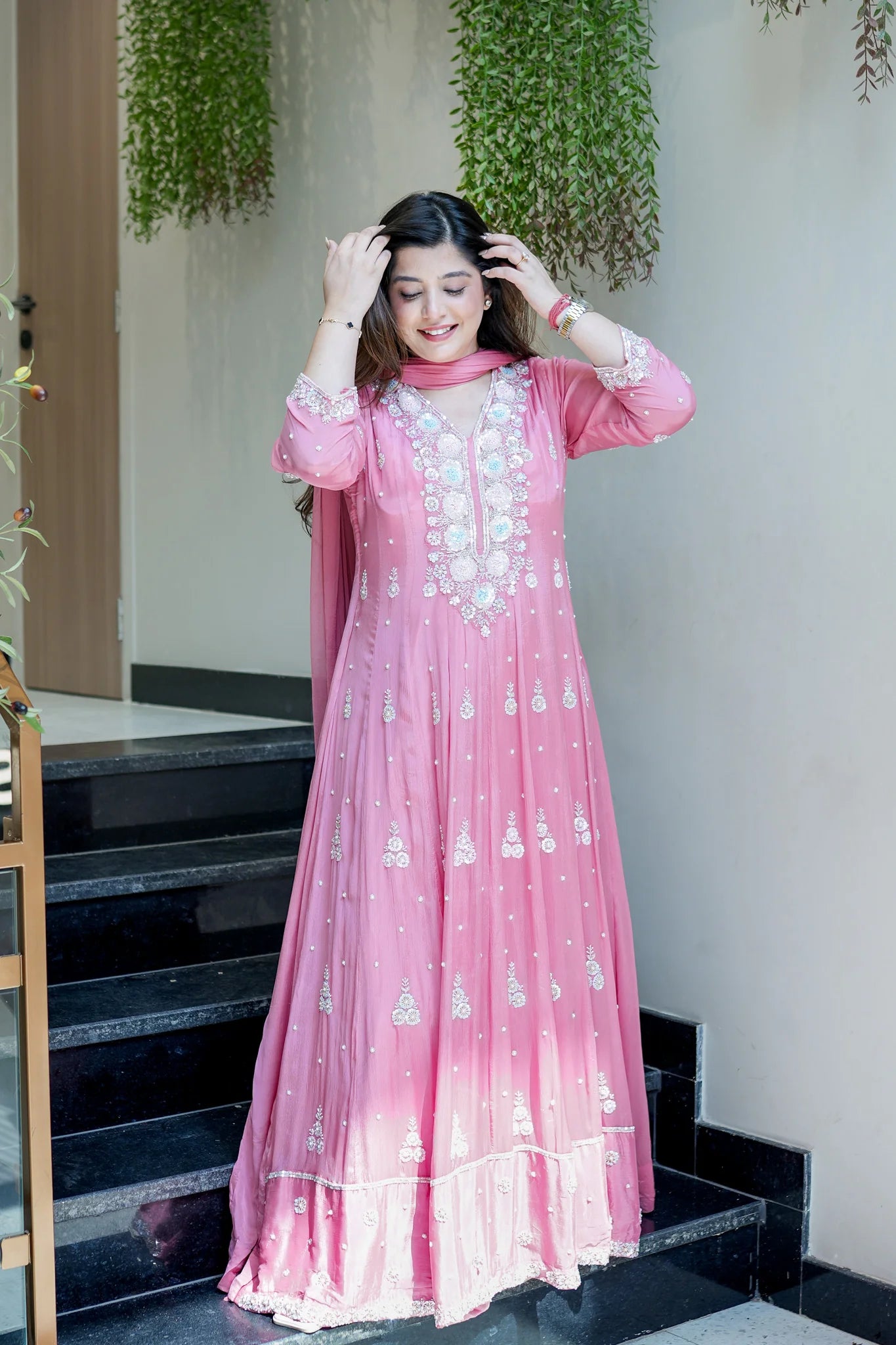 Saniah Embroidered Anarkali Set
