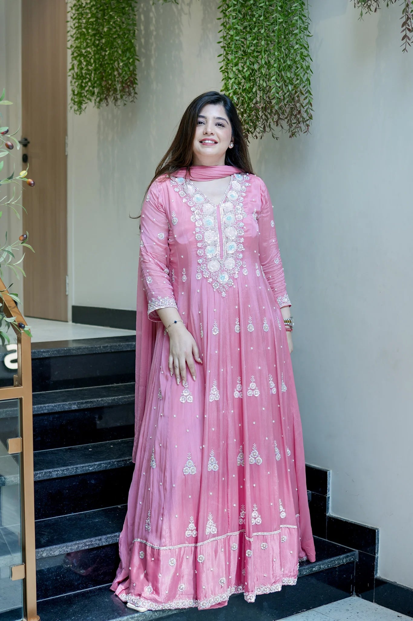 Saniah Embroidered Anarkali Set