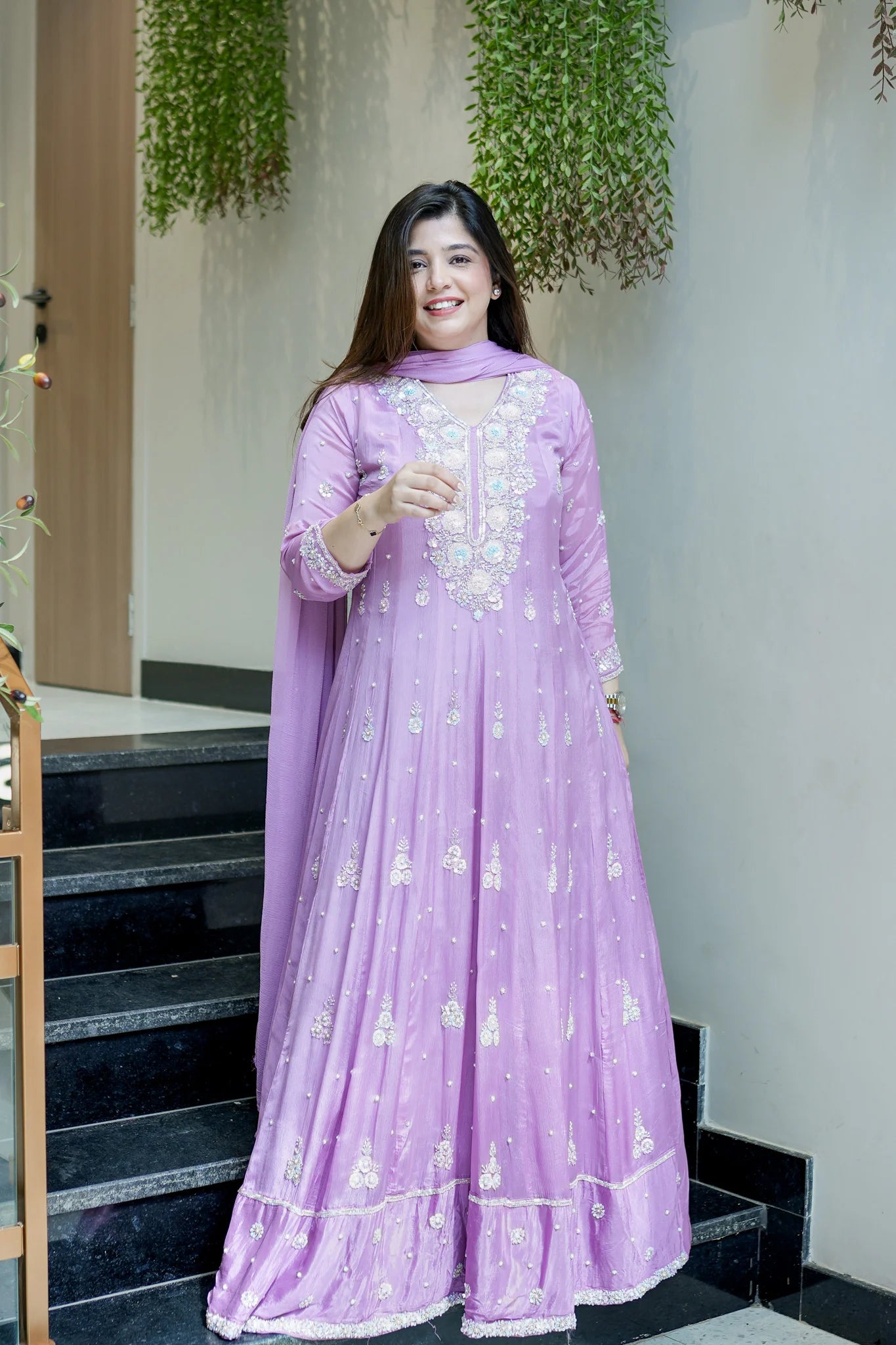 Saniah Embroidered Anarkali Set