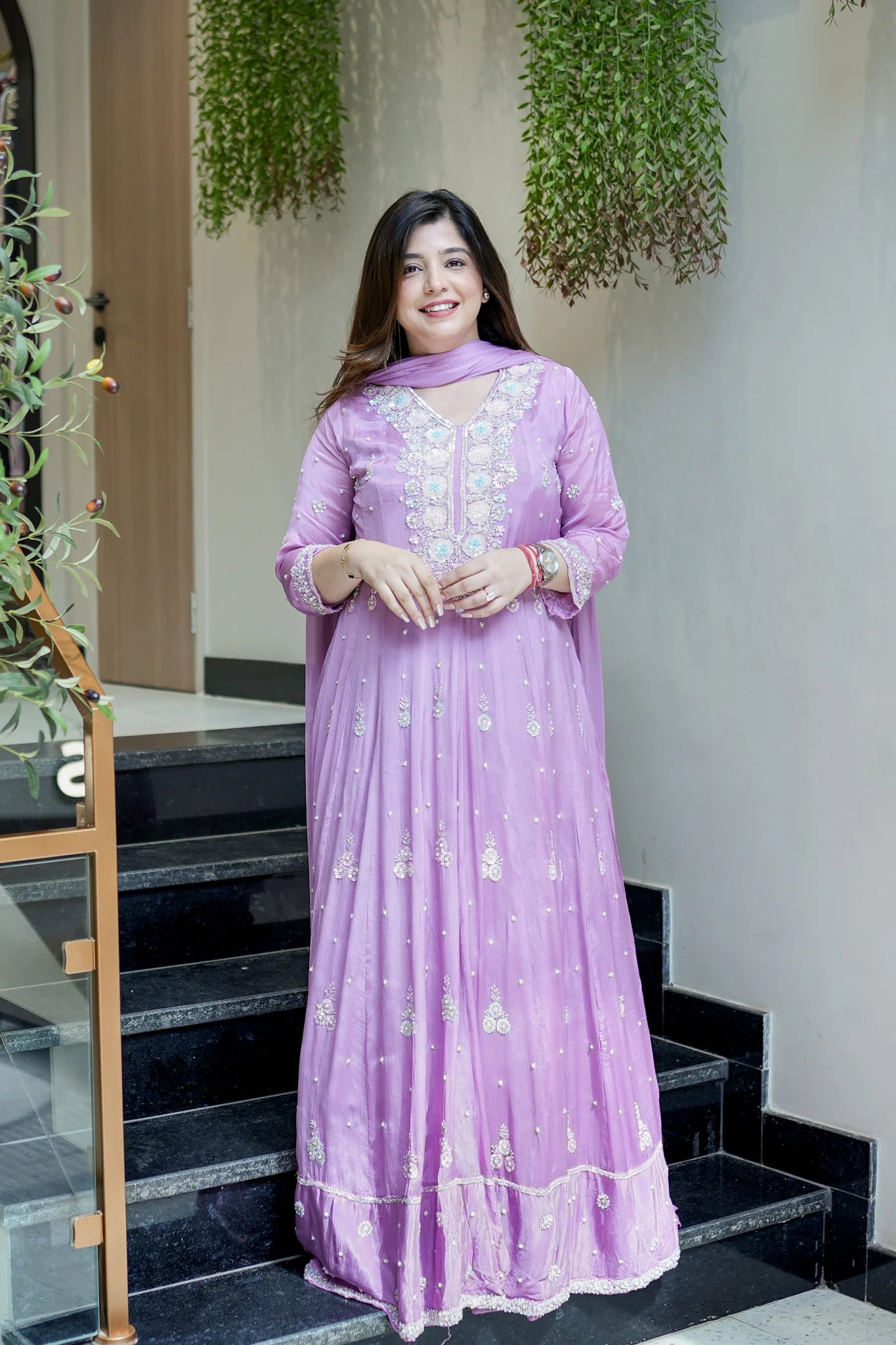 Saniah Embroidered Anarkali Set