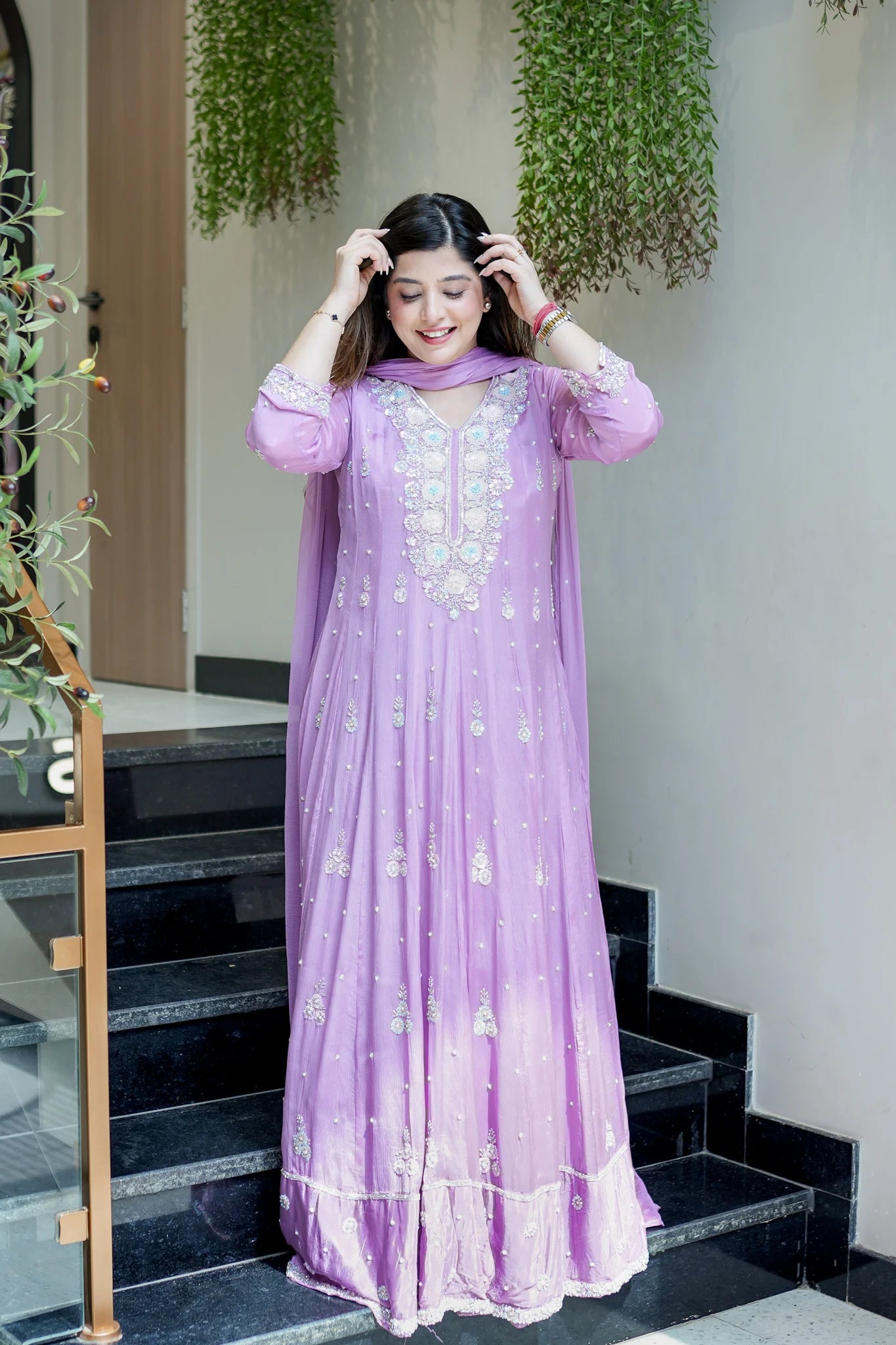 Saniah Embroidered Anarkali Set