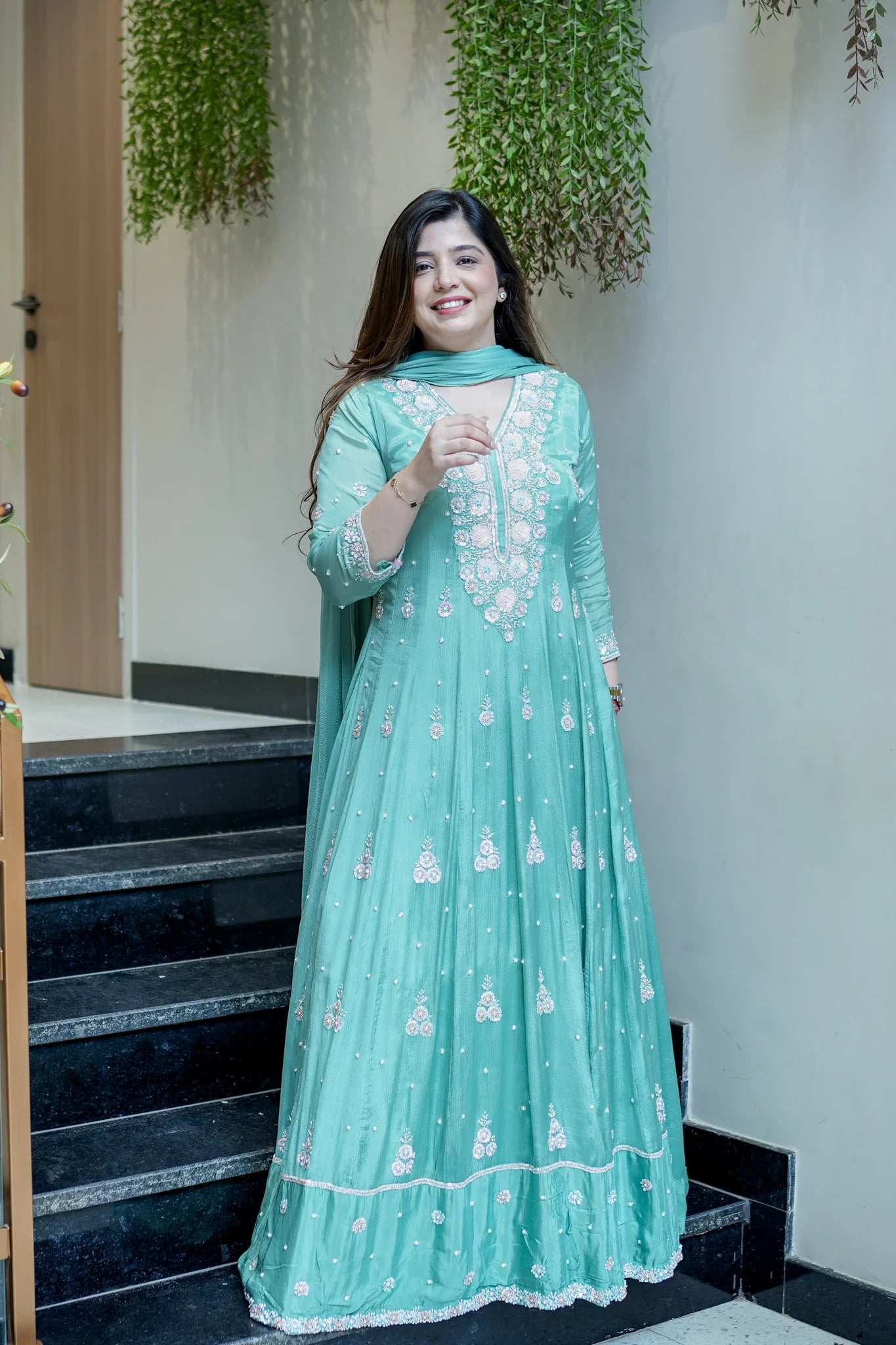 Saniah Embroidered Anarkali Set