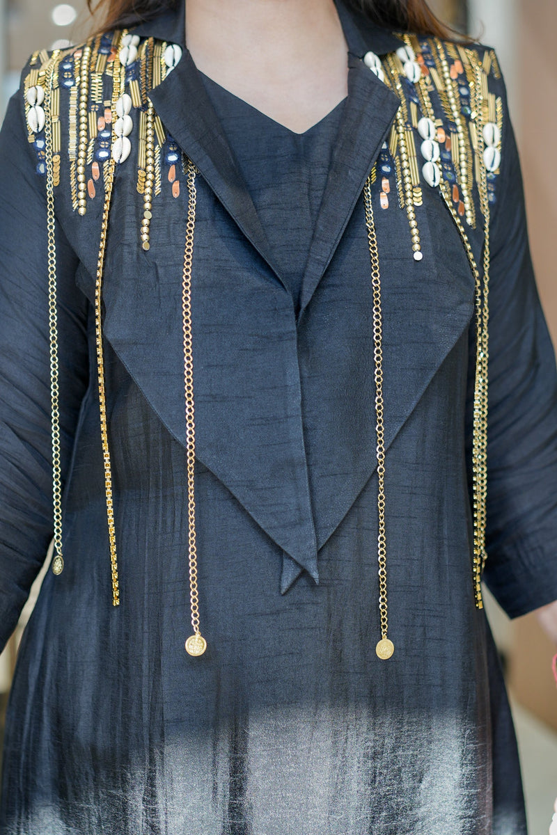 Vriha Embroidered Dola Silk Co-Ord Set