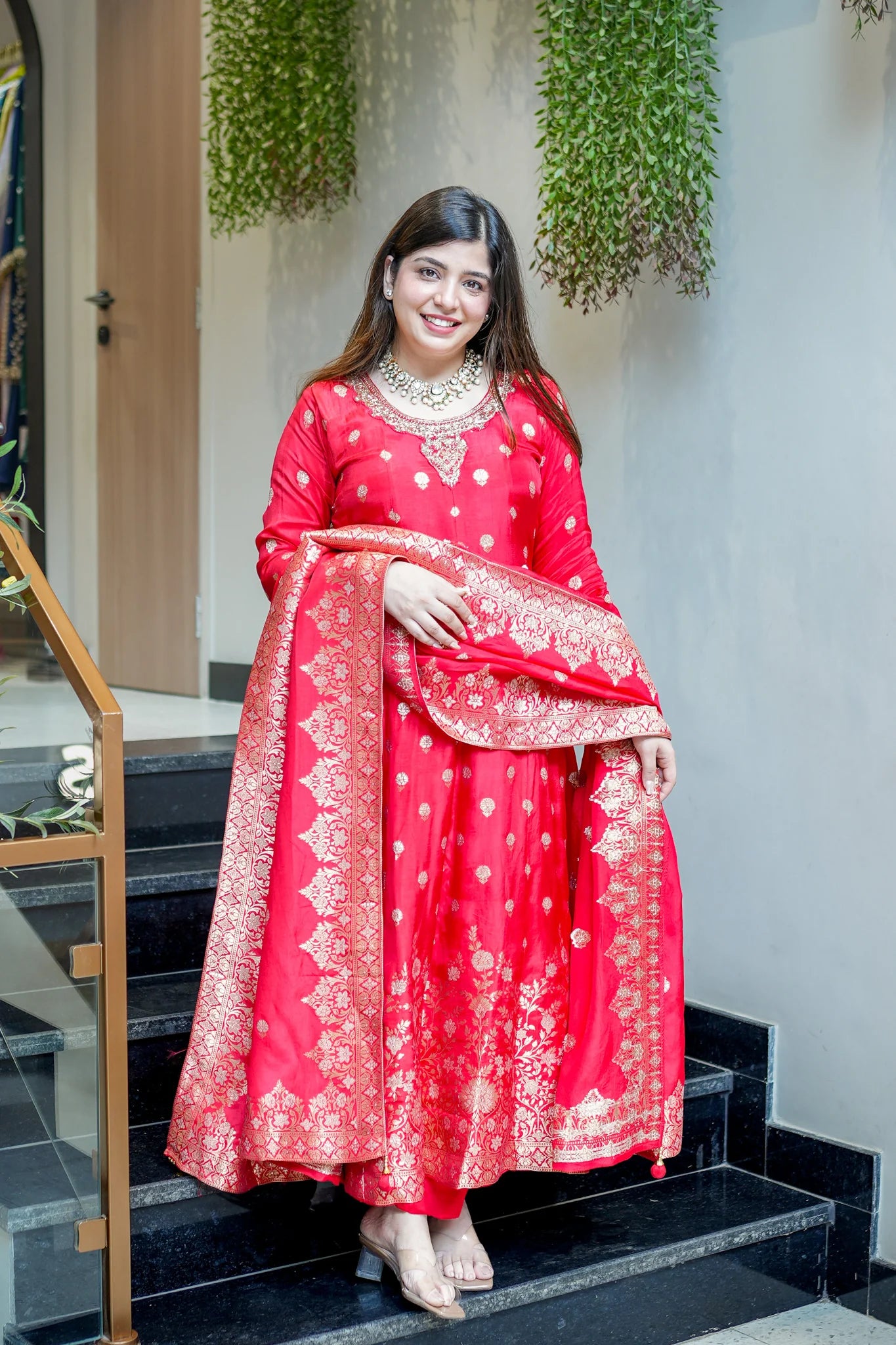 Banarasi Silk Anarkali Suit