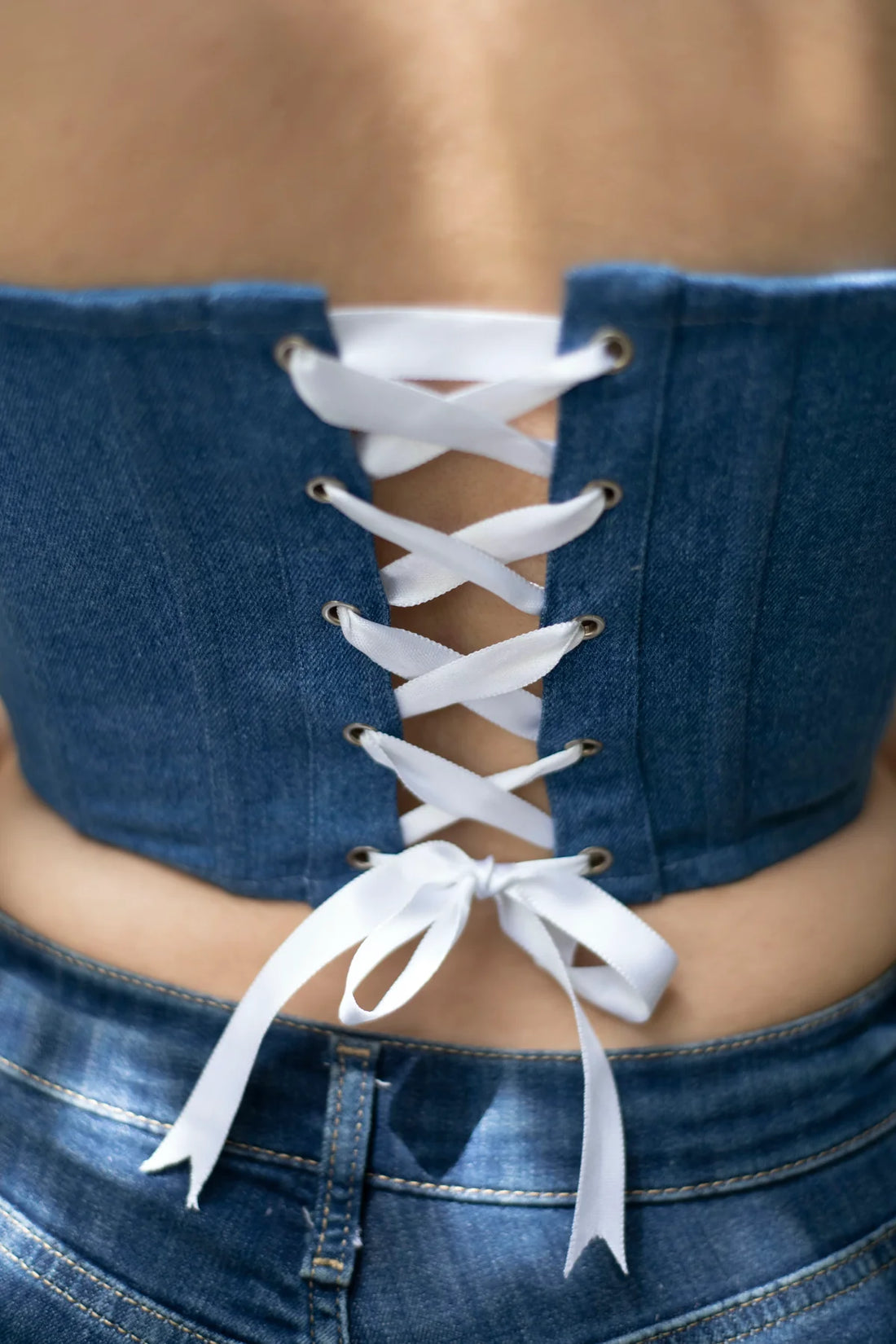 Adjustable lace-up corset top