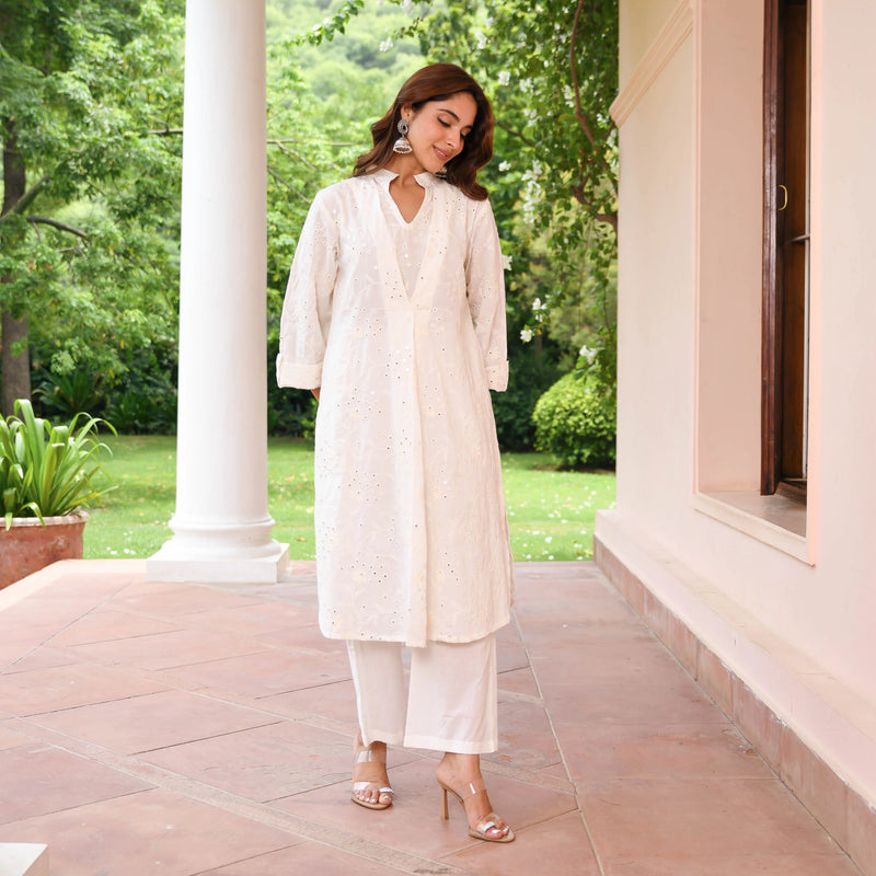 White kurta outfit