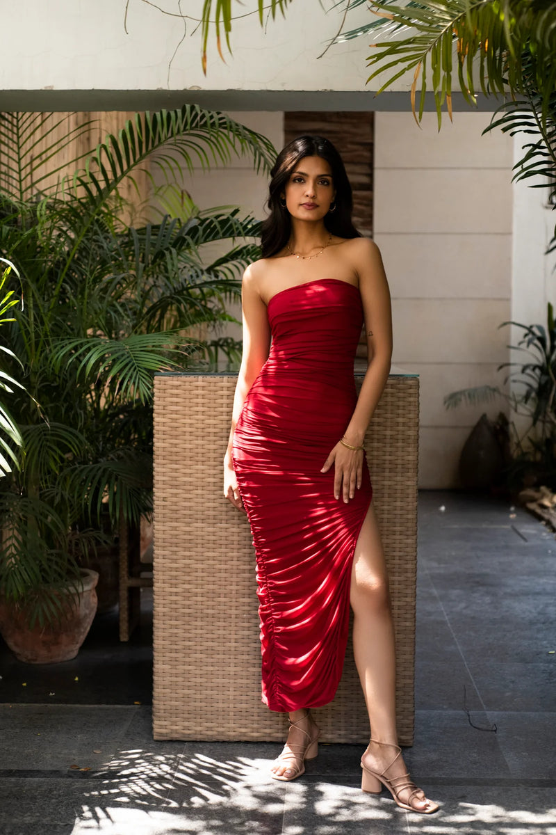 Hailey One Side Slit Maxi Dress