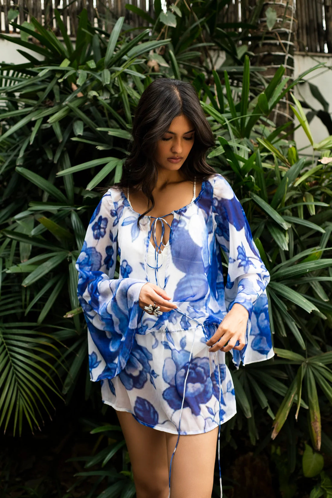 Crystal Printer Chiffon Beachwear