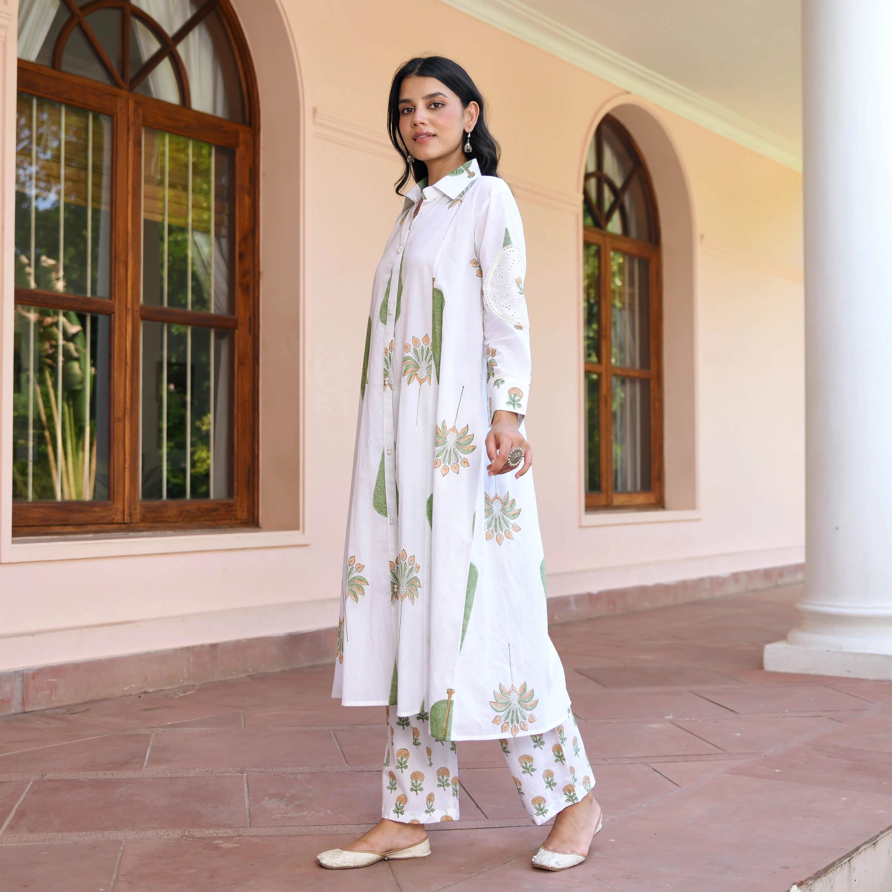 Traditional white kurta set