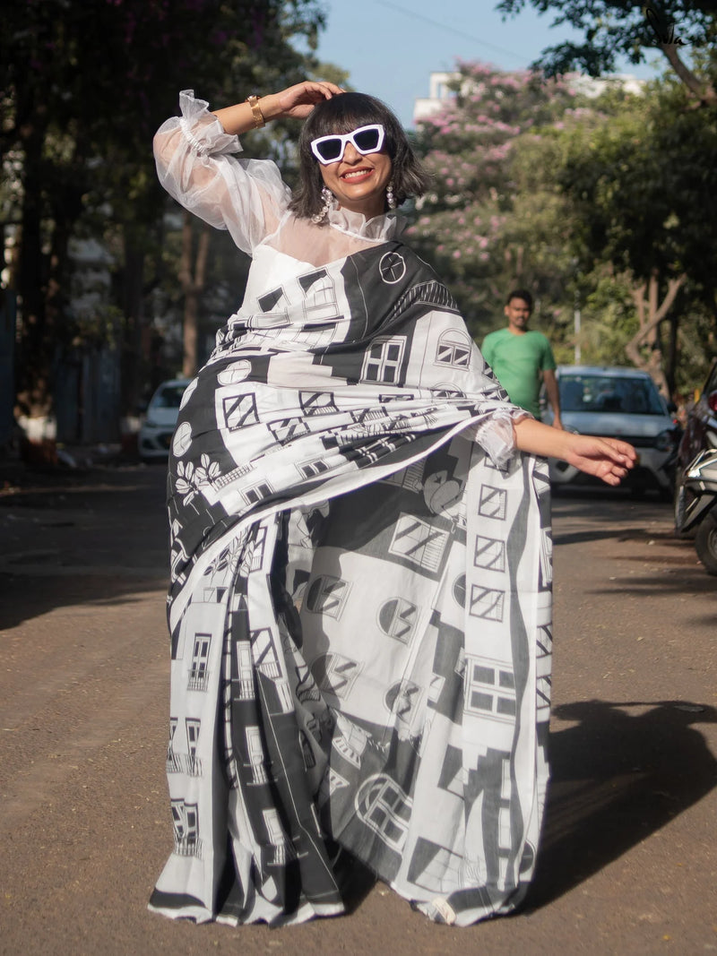 Shehar Walks Handcrafted Soft Mul Saree