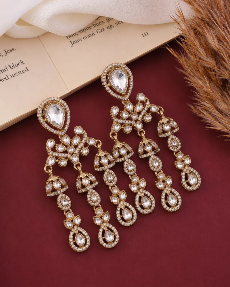Noor Gulbahar Luxury Polki Earrings