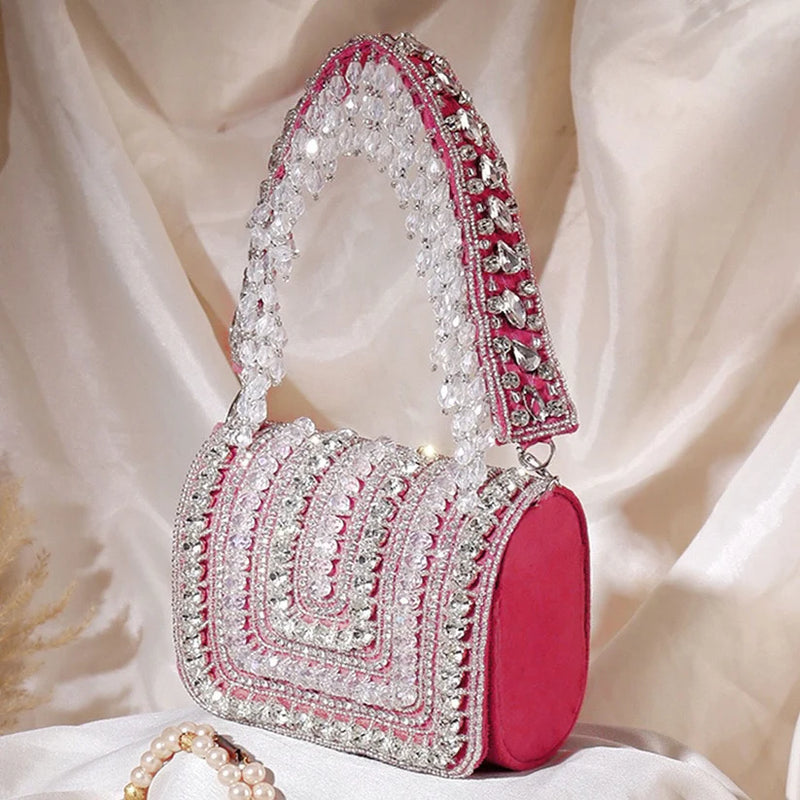 Rhinestone Flap Evening Clutch