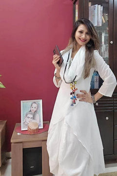 Draped Kaftan Dress with Scarf