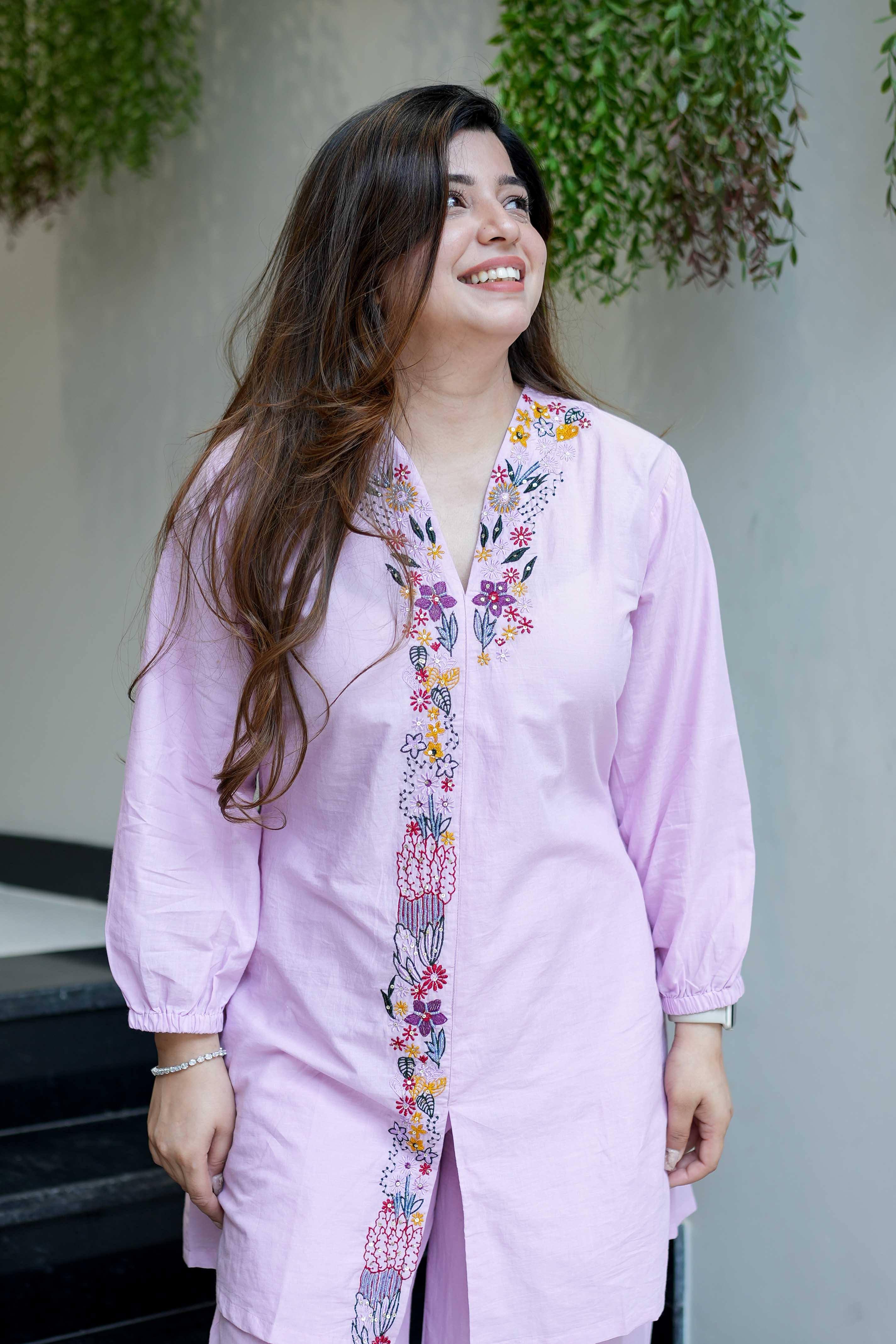 Vrinah Cotton Embroidered Coord Set