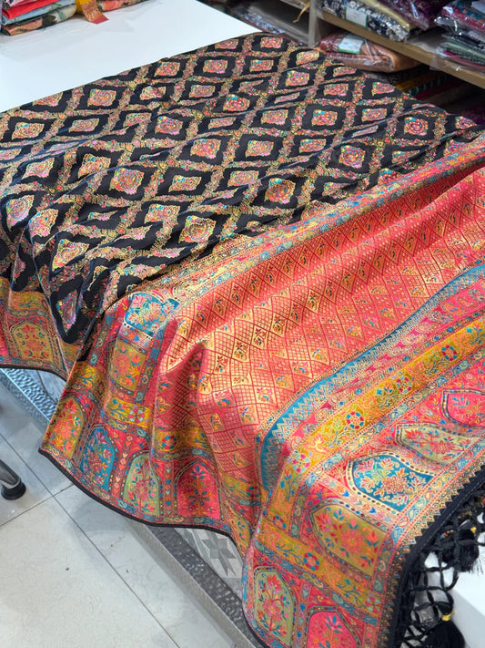 Black Modal Banarasi Rangkat Saree 800
