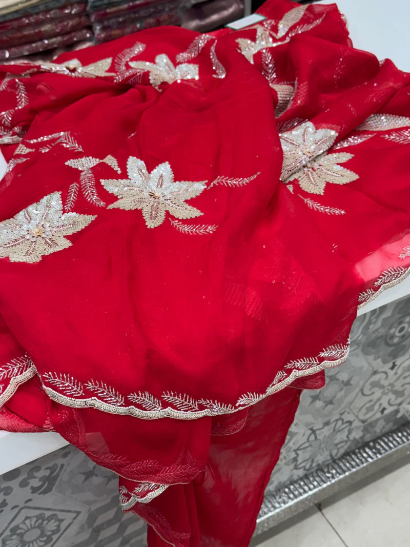 Sequin work saree