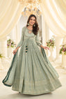 Georgette With Embroidered Gown And Dupatta Collection