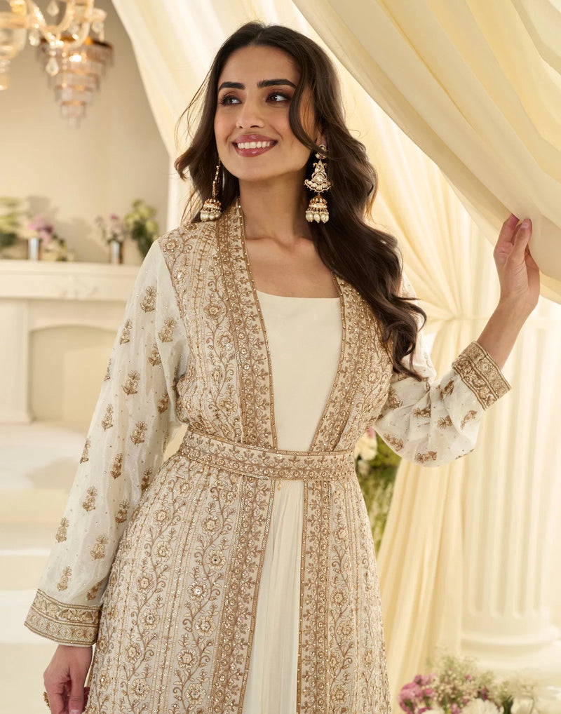 Heavy Simar Silk Embroidered Sharara set