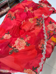 Floral print saree