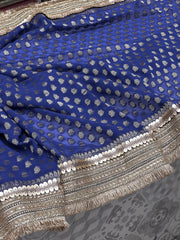 Blue Banarasi Georgette Lace Saree