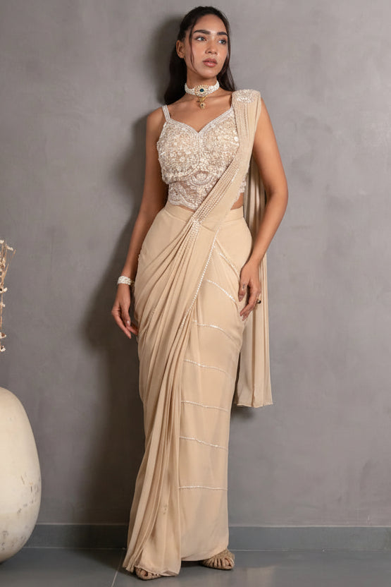 Ziyaara Pearl Draped Saree