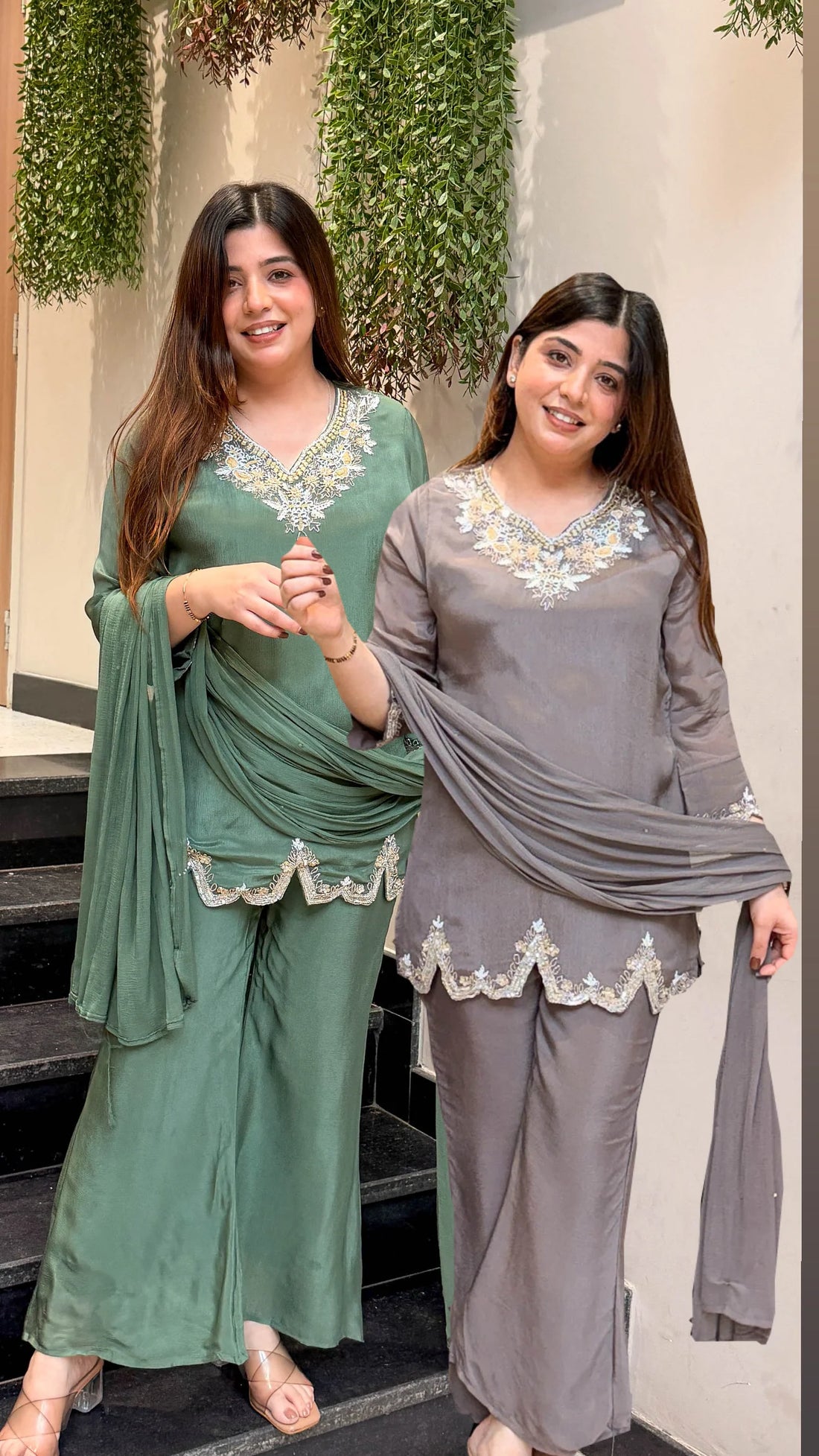Mehar Embroidered Chinon Suit Set