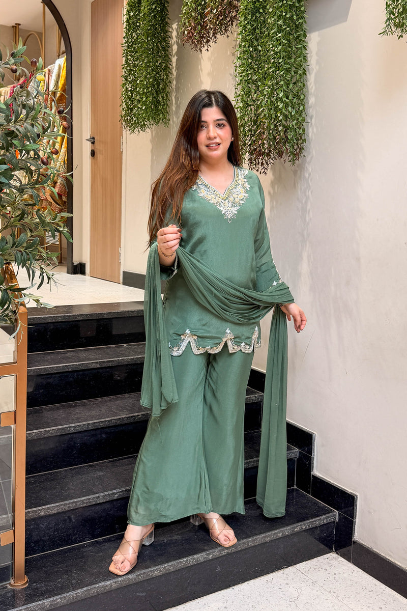 Mehar Embroidered Chinon Suit Set