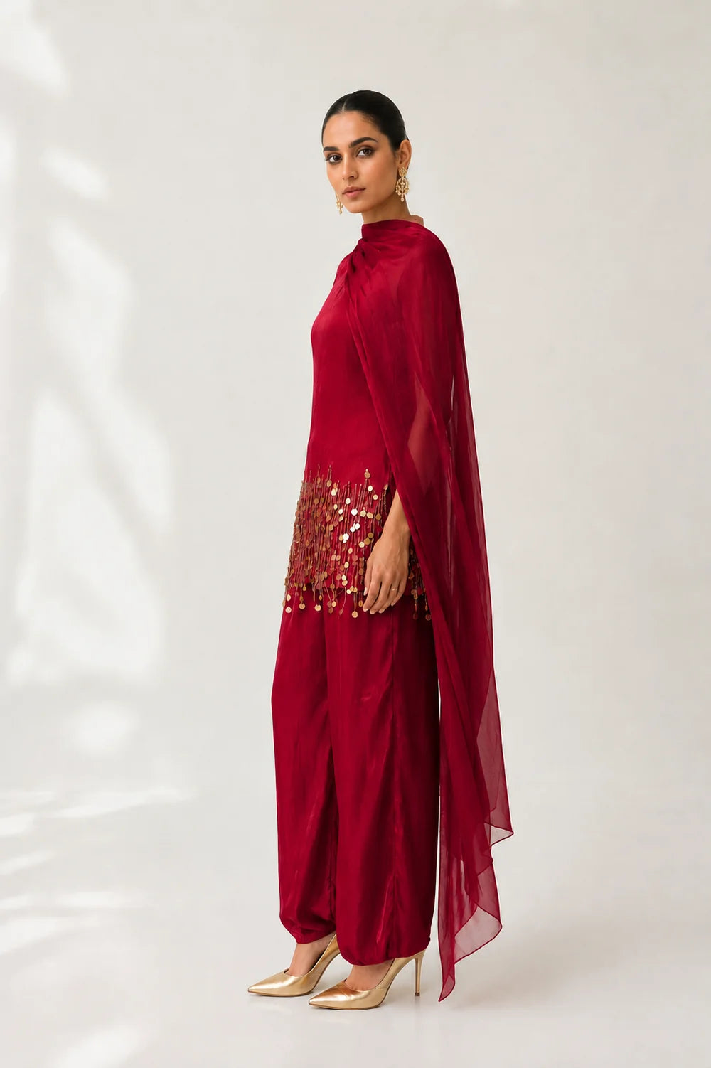 Jhilmil Relaxed wide-leg pants Kurti Set