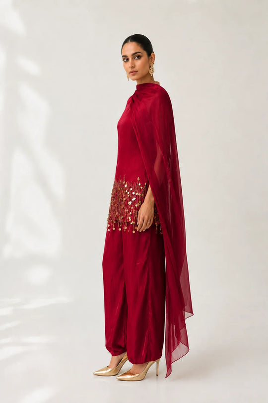 Jhilmil Relaxed wide-leg pants Kurti Set