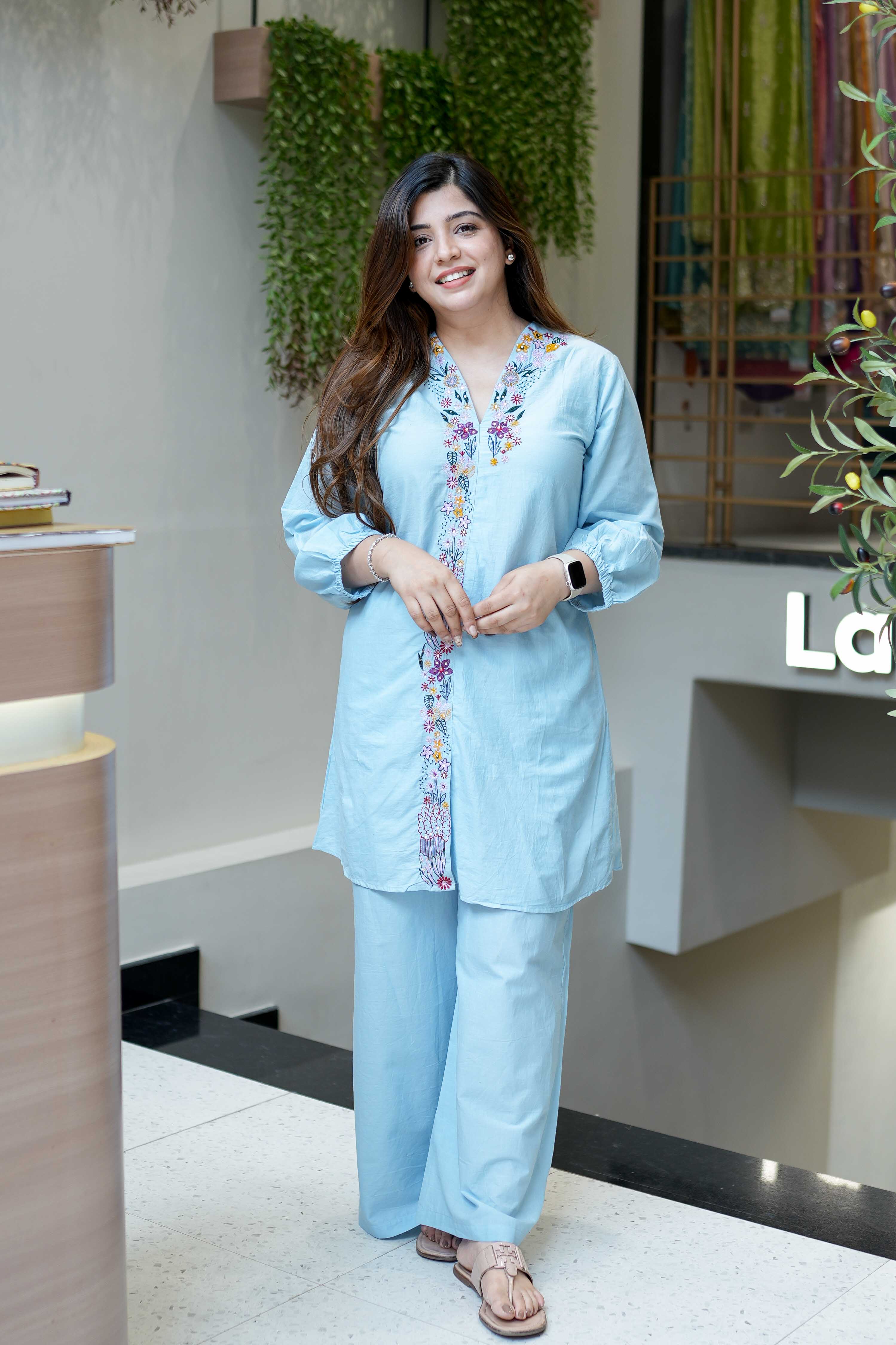 Vrinah Cotton Embroidered Coord Set