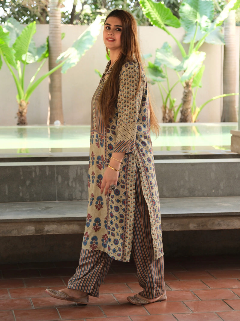 Ash Pure Cotton Dabru Co-Ord Set