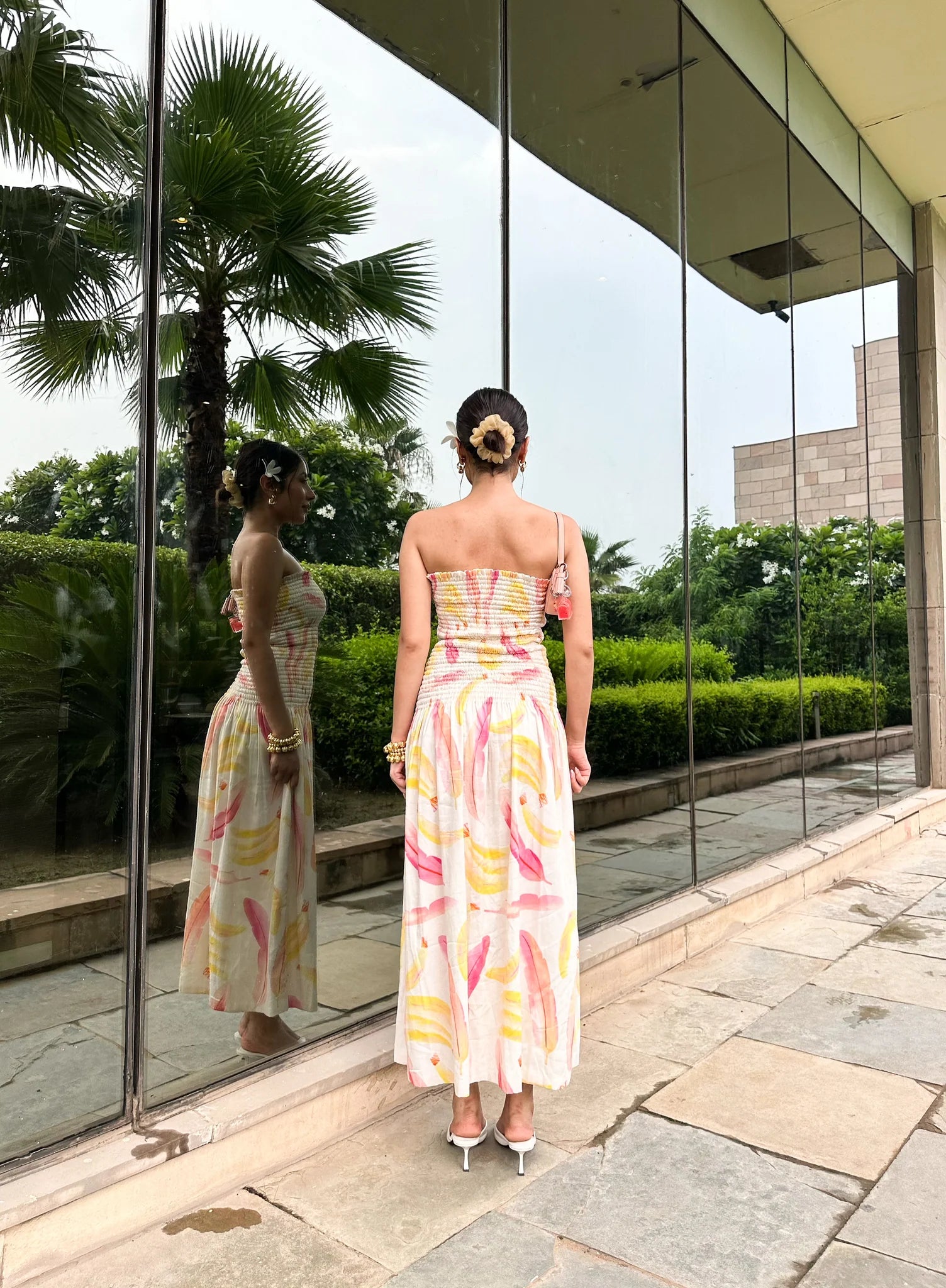 Elegant feather dress