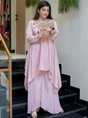 Pink Silk Blend Tunic & Palazzos Set Co-Ord Set