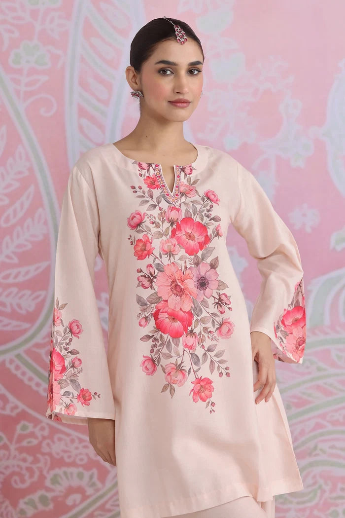Ikat Printed Lawn Cotton Co-ord Set with Farsi Pants