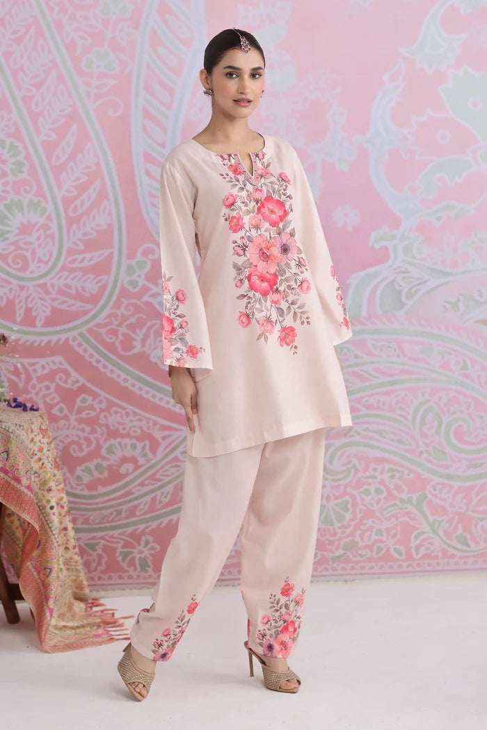 Ikat Printed Lawn Cotton Co-ord Set with Farsi Pants