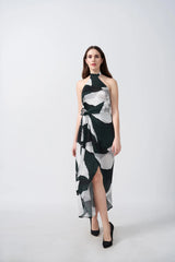 satin halter dress