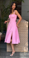 Summer Pink Boned Corset Dress