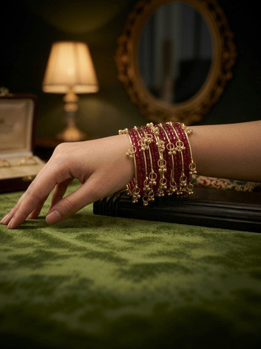 Rani Gulabo Ghungroo Bangle Set