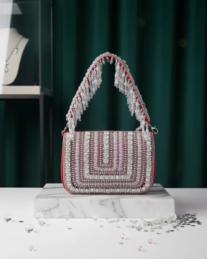 Rhinestone Flap Evening Clutch