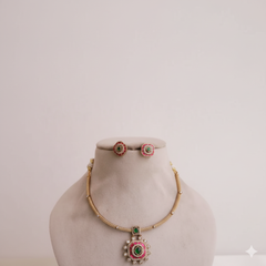 Trendy AD Jadau Necklace Earring Set