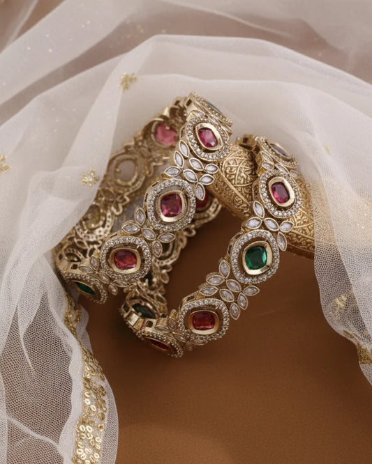 Raunav Victorian Polki Bangle Pair 864