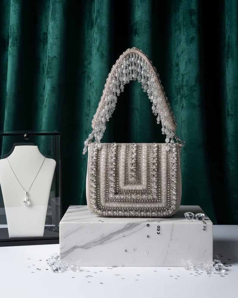 Rhinestone Flap Evening Clutch