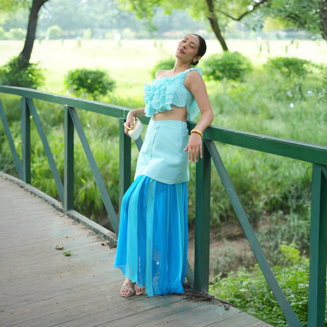 Georgette Blue Reverie Co-Ord Set