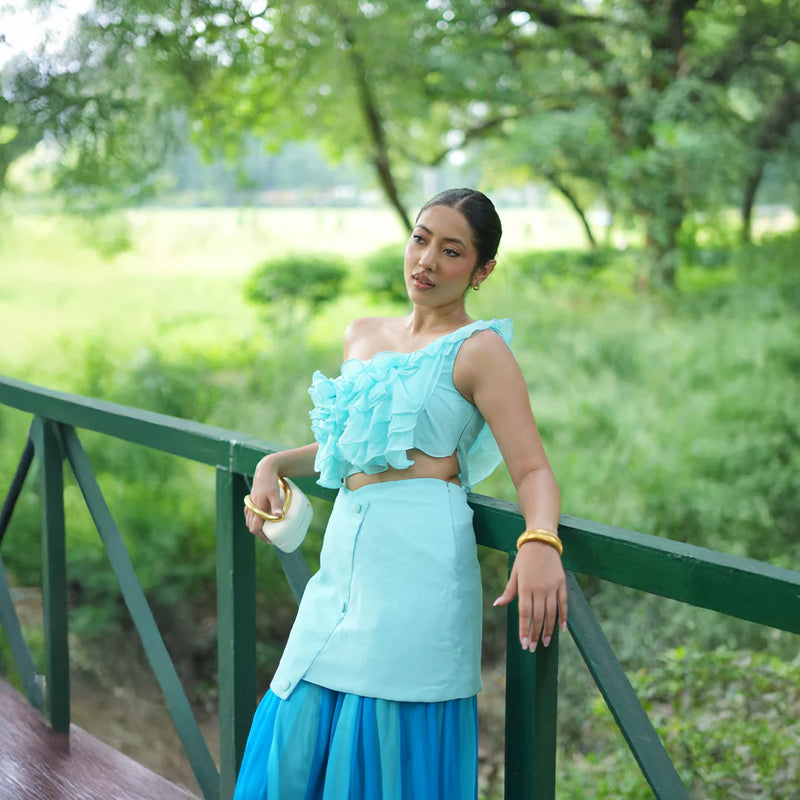 Georgette Blue Reverie Co-Ord Set